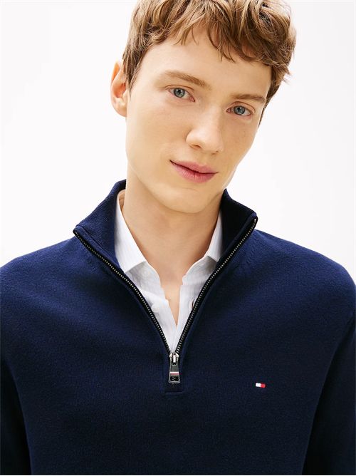 Pullover con cashmere e mezza zip TOMMY HILFIGER | MW0MW28049DW5